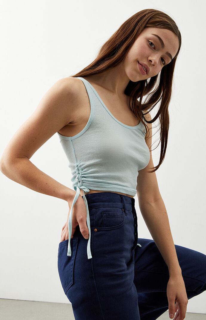 AE Cropped Cinch-Front Tank Top