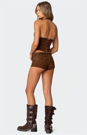 Sloane Faux Suede Halter Top image number 2