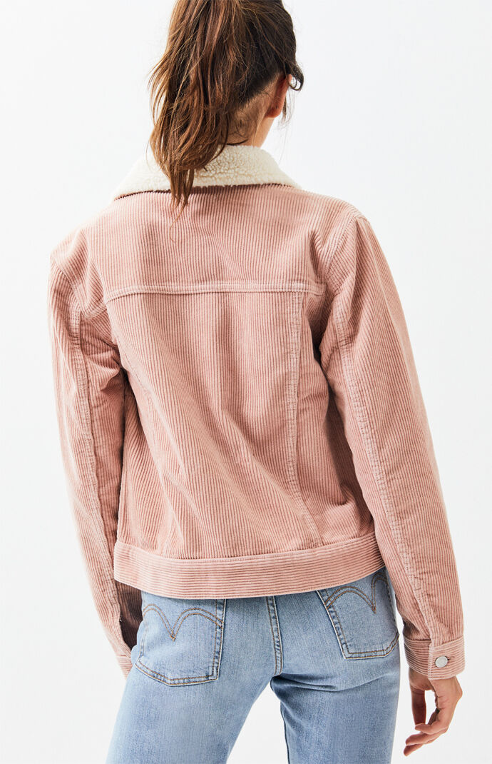pink corduroy sherpa jacket