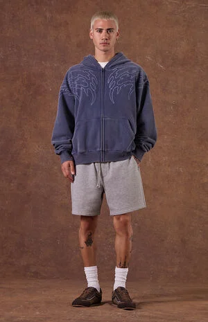 Fleece Grey Sweat Shorts image number 1