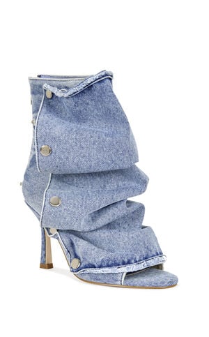Women's Birdsong Denim Peep Toe Stiletto Booties image number 2