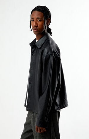 Essex Faux Leather Long Sleeve Shirt image number 3