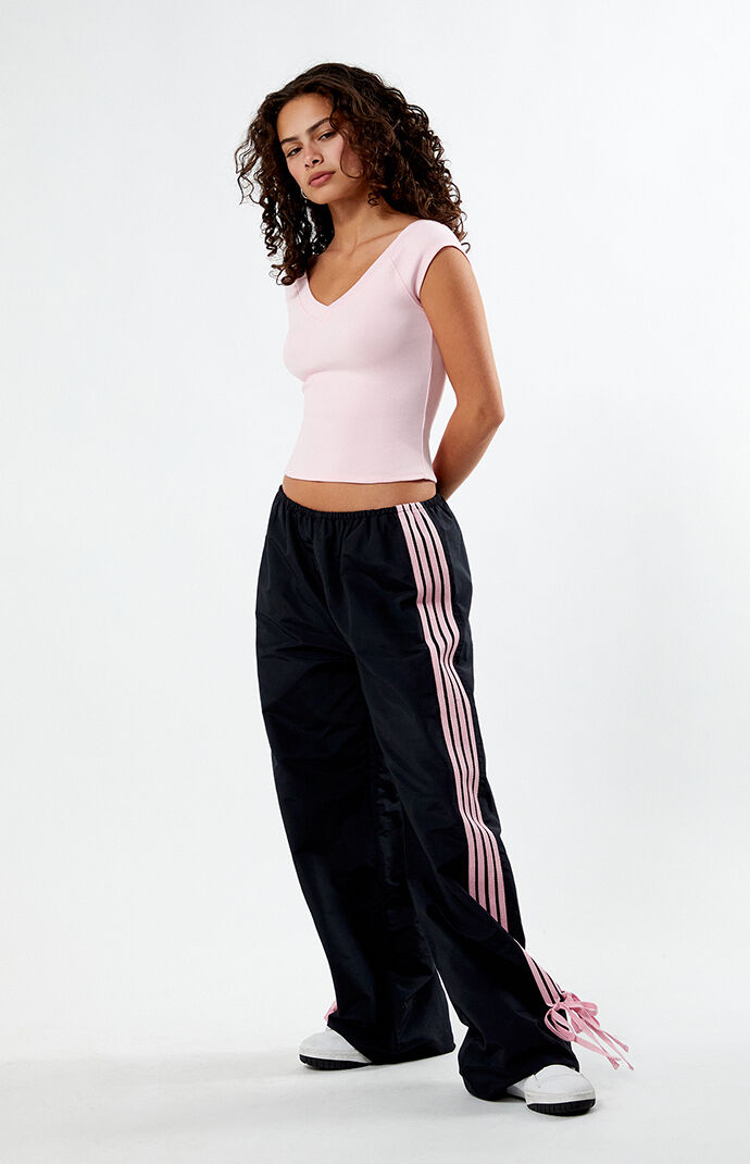 PacSun Black Wide Leg Track Pants PacSun