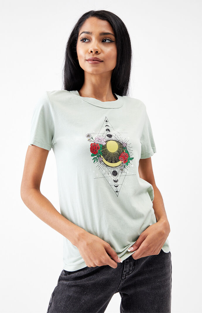 Moon Orbits Roses T-Shirt