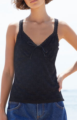 Black Amara Lace Tank Top image number 2
