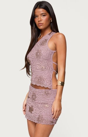 Astrid Beaded Backless One Shoulder Top image number 2