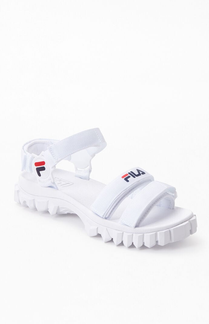 fila white sandals