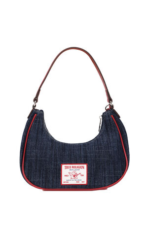 Red Wing Motif Denim Hobo Bag image number 4