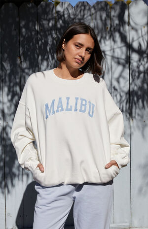 White Malibu Crew Neck Sweatshirt image number 1
