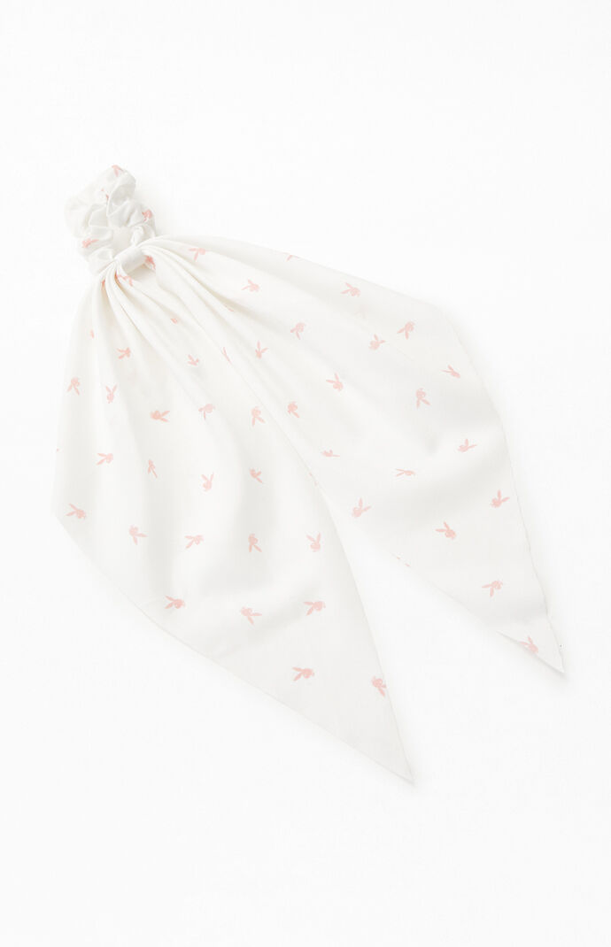 By PacSun White & Pink Bunny Flowy Scrunchie
