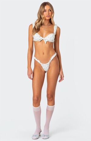 Floral Scrunch High Cut Bikini Bottom image number 3