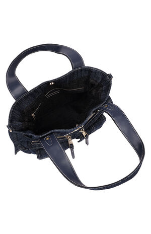Multi Pocket Dark Denim Cinch Tote Bag image number 6