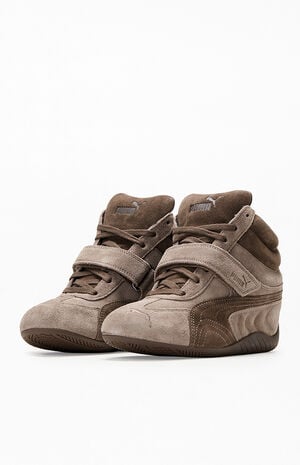 Women's Brown Speedcat Wedge Sneakers image number 2