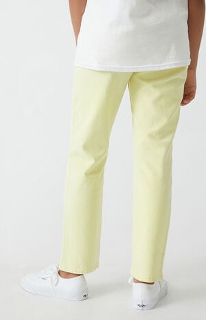 Yellow Pastel Straight Leg Jeans image number 3