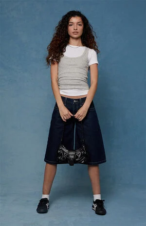 Peyton Extreme Jorts Contrast Stitch Dark Blue image number 1