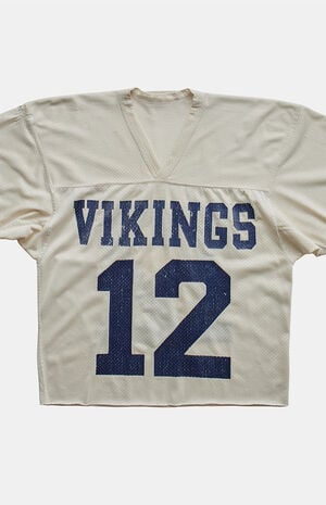 '90s Vikings Jersey V-neck Cropped Graphic Top image number 3