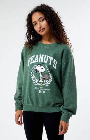 Snoopy Tennis Wreath Crew Neck Sweatshirt image number 1