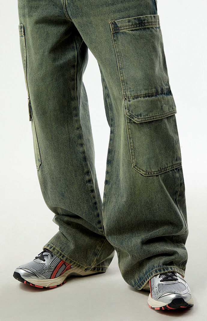 Pacsun Blake Extreme Baggy Jeans Cargo Medium Blue Tint