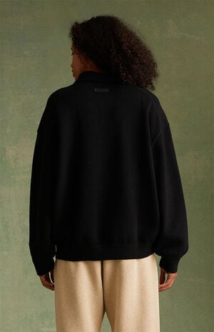 Jet Black Knit Polo Sweater image number 3