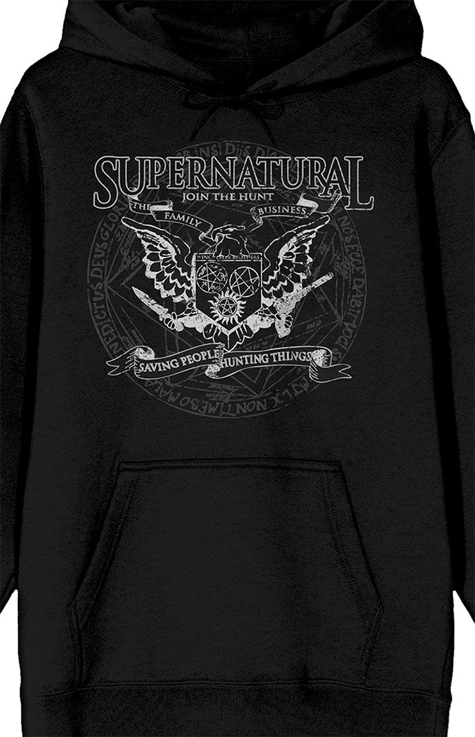 Pacsun Men s Supernatural Join The Hunt Hoodie in Black Size Small