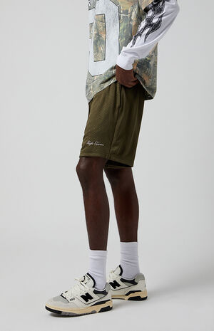 Olive Pacific Sunwear Aaron Mesh Volley Shorts image number 4