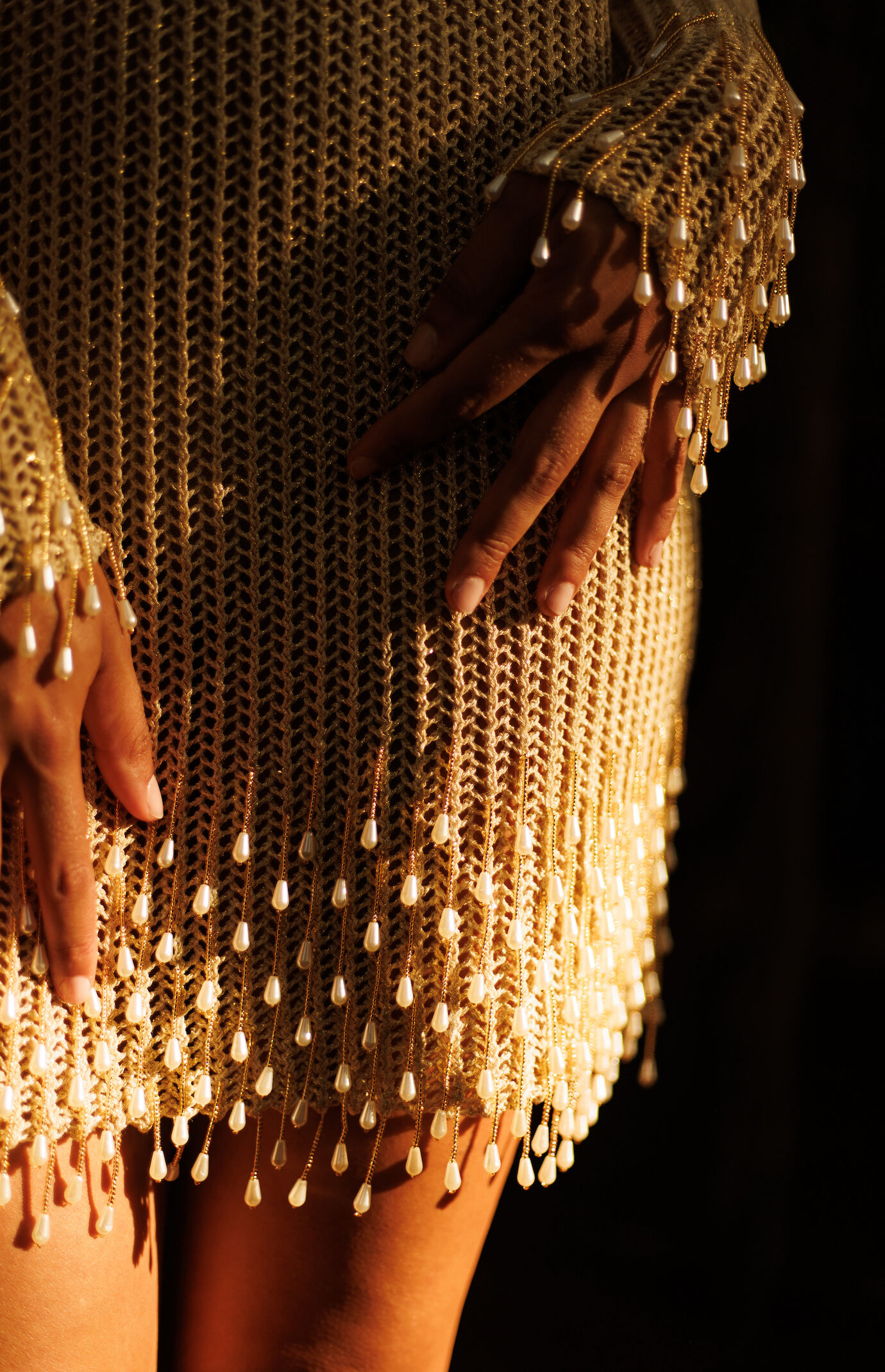 Dalina Ford Swim Karina Beaded Knit Cover-Up Dress