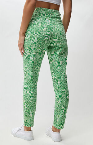 Green Wavy Mom Jeans image number 3