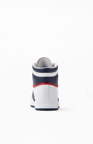 gelei Verplaatsing Laatste adidas White & Navy Top Ten Hi Shoes | PacSun