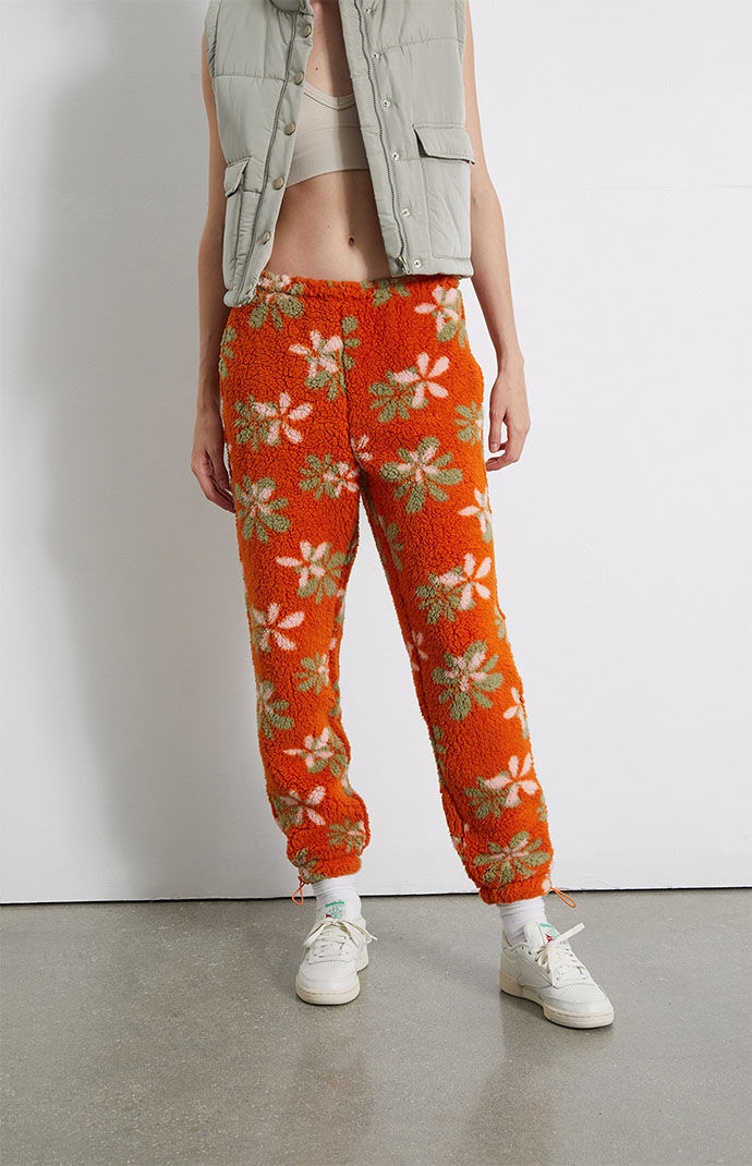 Floral sweatpants clearance