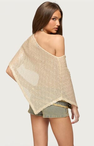 Alanna Sheer Sequin Poncho image number 3