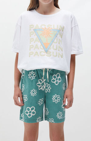 Green Flower Volley Shorts image number 4