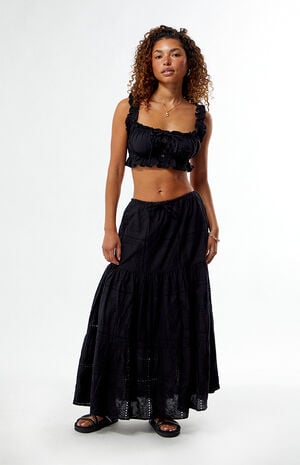 Ruffle Button Crop Top image number 4