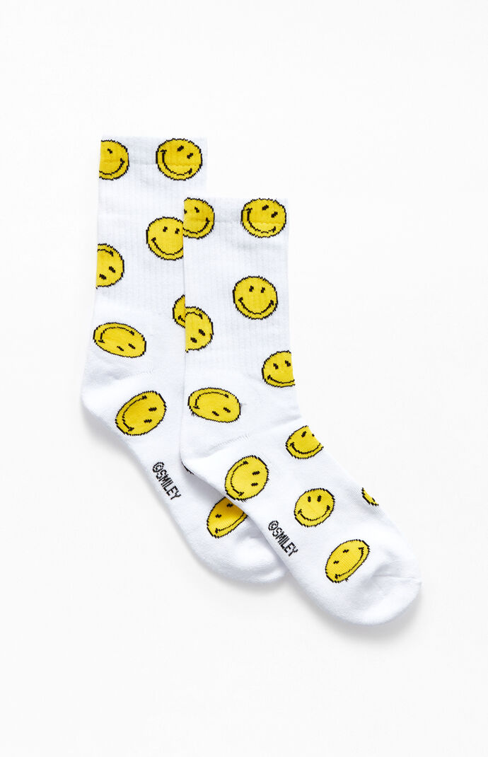 Smiley Face Crew Socks