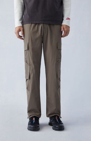 Performance Brown Straight Cargo Pants image number 3
