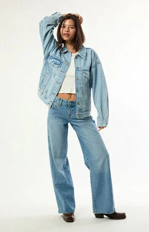 Women's '90s Jean Trucker Jacket - Abraided Art image number 1