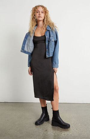 Satin Bustier Midi Dress image number 2