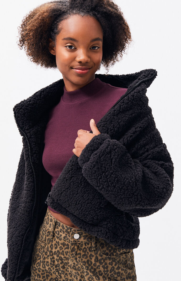 black sherpa cardigan