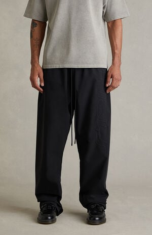 Vintage Black Active Trace Baggy Track Pants image number 3