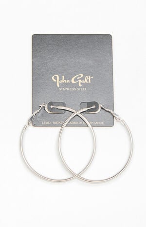 Silver Hoop Earrings image number 1