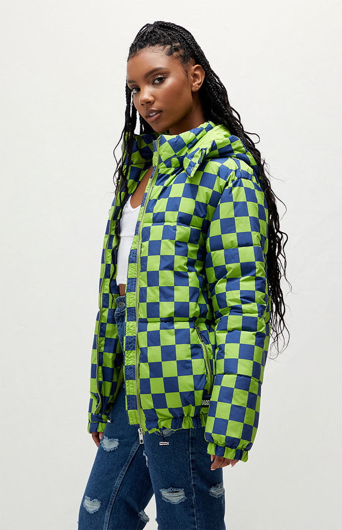 Nike plaid discount puffer jacket