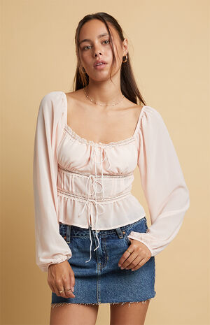 Iris Lace Trim Long Sleeve Top image number 1