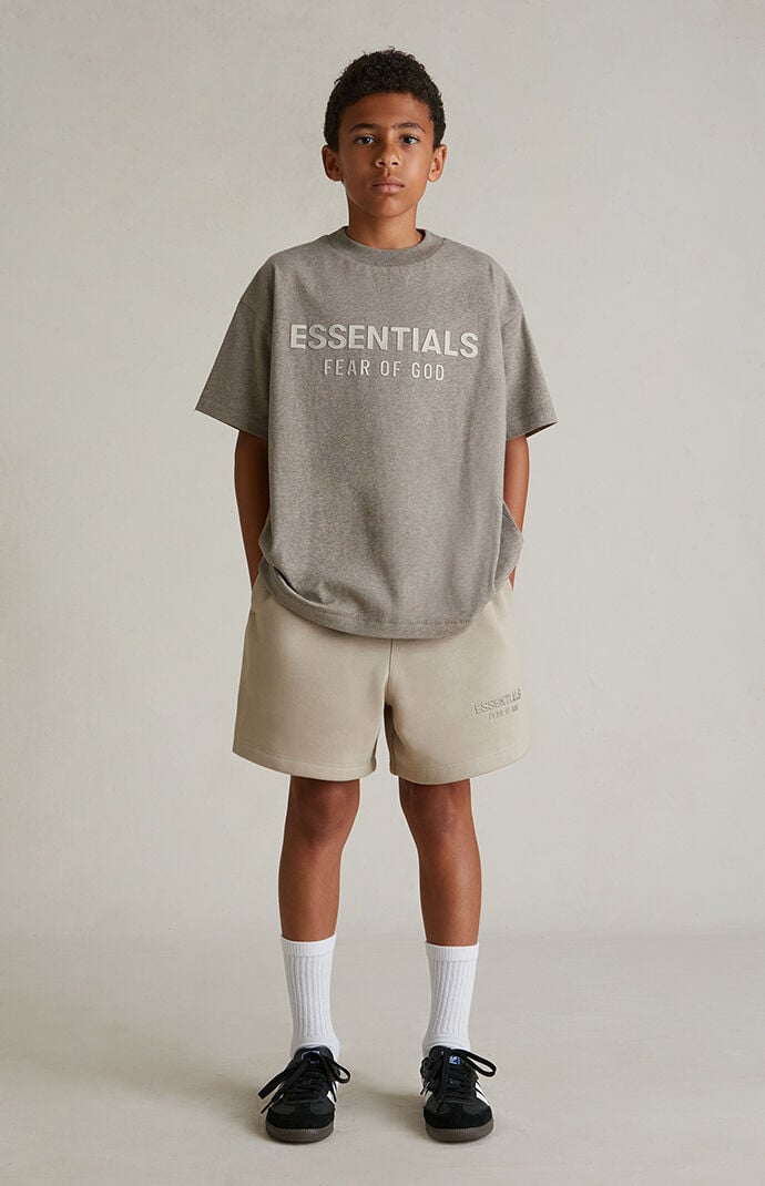 Fear of God ESSENTIALS Kids Timber Fleece Soccer Sweat Shorts | Pacsun