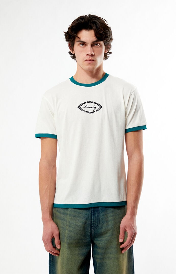 Pacsun Lonely Embroidered Ringer T-Shirt