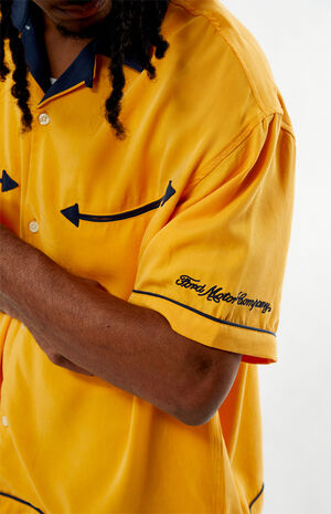 Sunset Yellow Woven Camp Shirt image number 2
