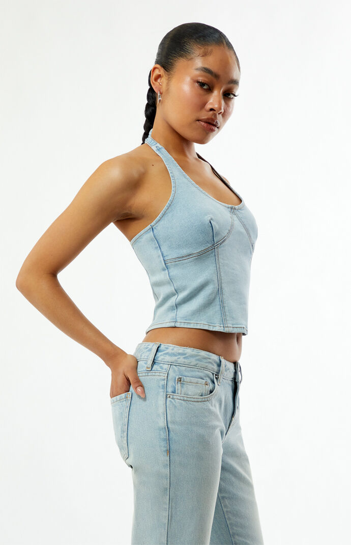 Pacsun Ella Denim Halter Top