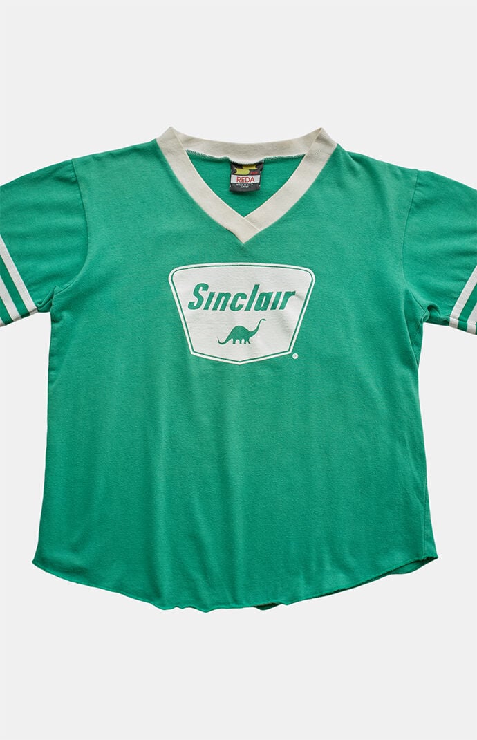 PS VINTAGE 90s Sinclair V-neck Cropped Graphic T-Shirt