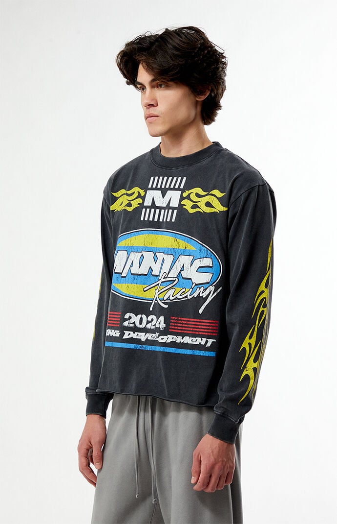 Pacsun Maniac Racing Cropped Long Sleeve T-Shirt
