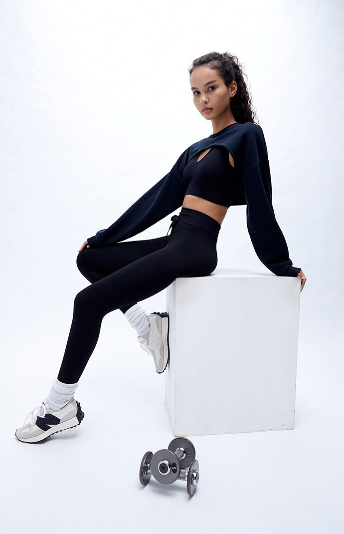 cropped fleece sweatshirt