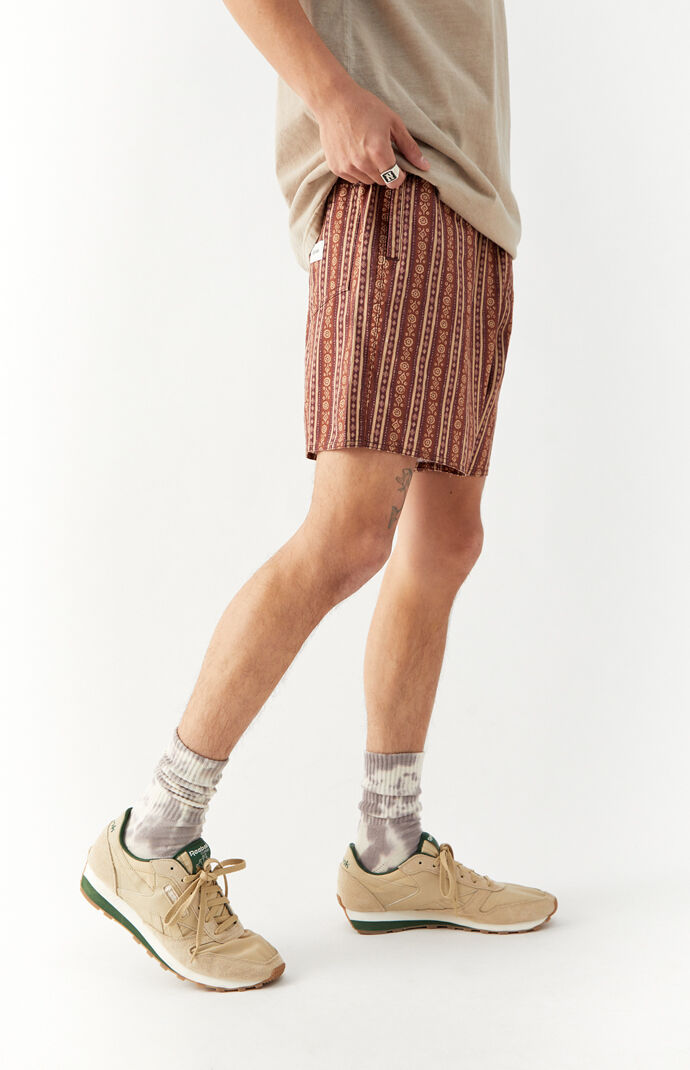 Geometric Striped Shorts