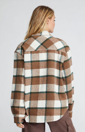 Tan Plaid Shacket Tan Plaid Shacket image number 4